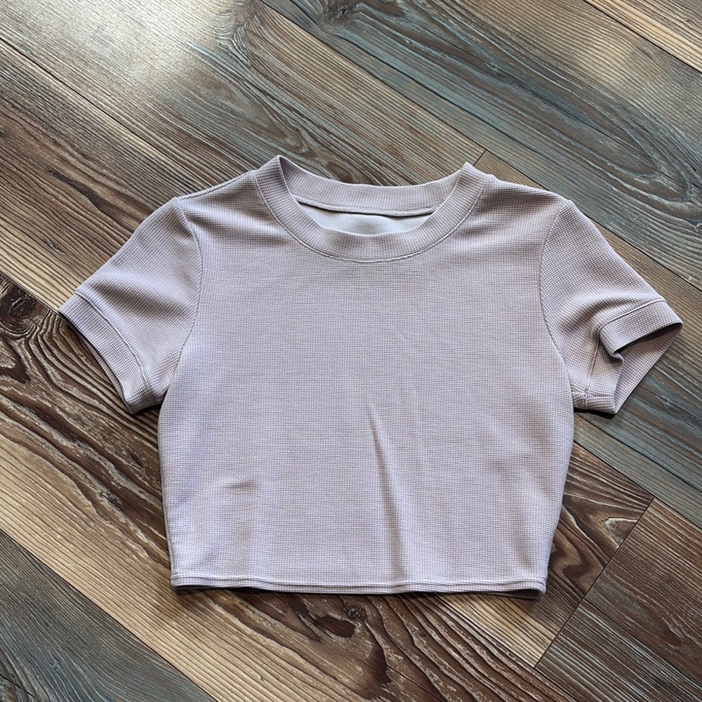 ALO Women's Short Sleeve Ribbed Crop Top